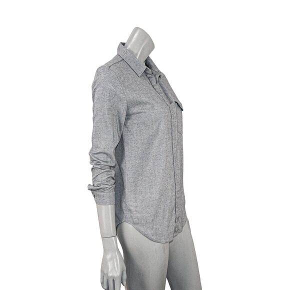 AYR Women's Brushed flannel Button up Shirt in Heather Gray Size Small - Picture 5 of 10
